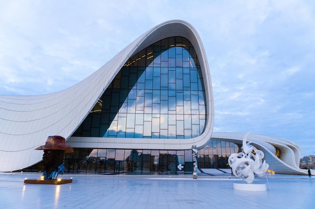 cold mood near the heydar aliyev center baku azerbaijan 2025