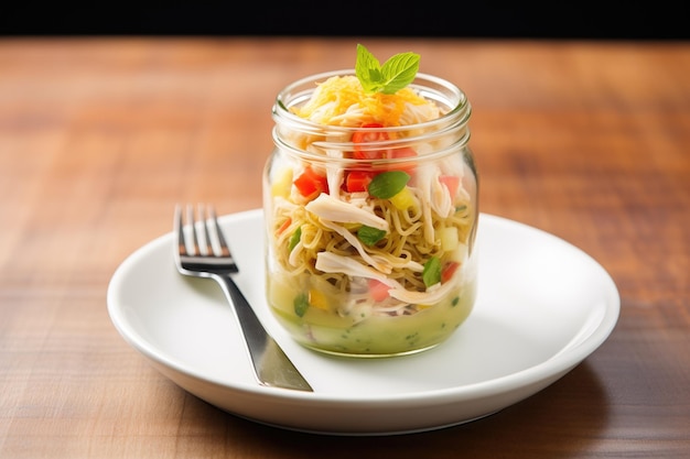 Cold ramen salad with cucumber tomato cold broth