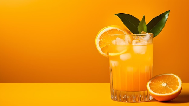 Cold and refreshing orange punch cocktail with orange