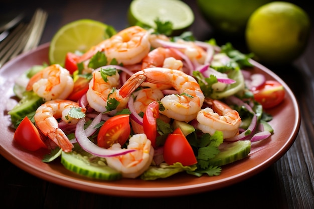 Photo cold shrimp salad