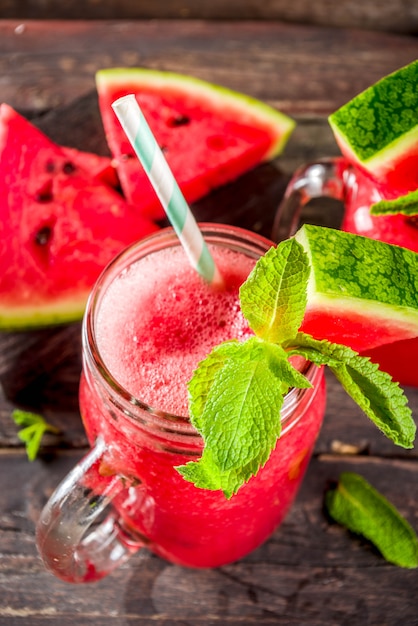 Cold summer watermelon smoothie