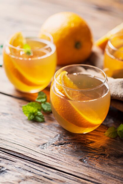 Cold tea with orange