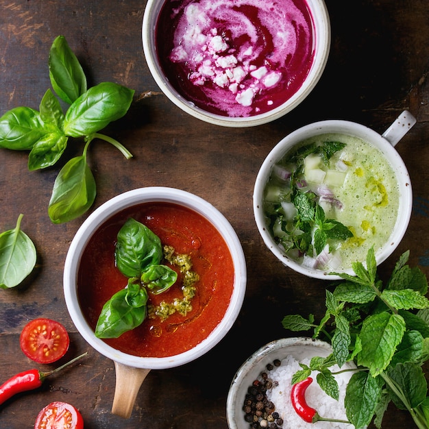 Cold vegetarian soups