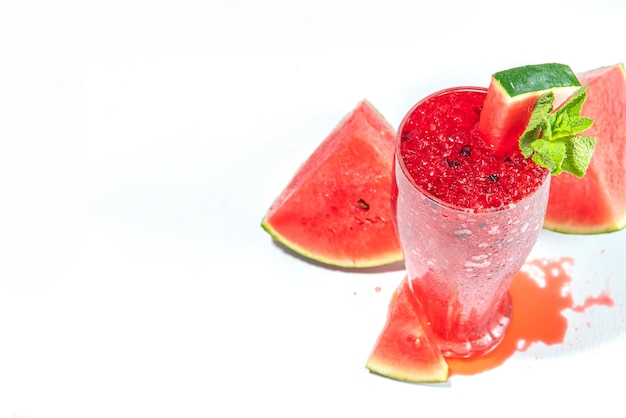 Cold watermelon slushie drink