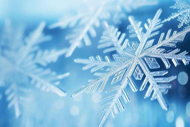 Cold Weather Snowflakes Closeup