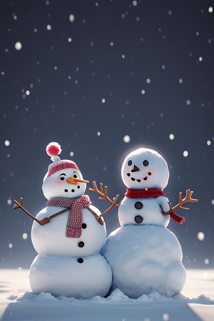 Cold winter snow snowman cute eyes nose mouth hands and scarf wallpaper background illustration