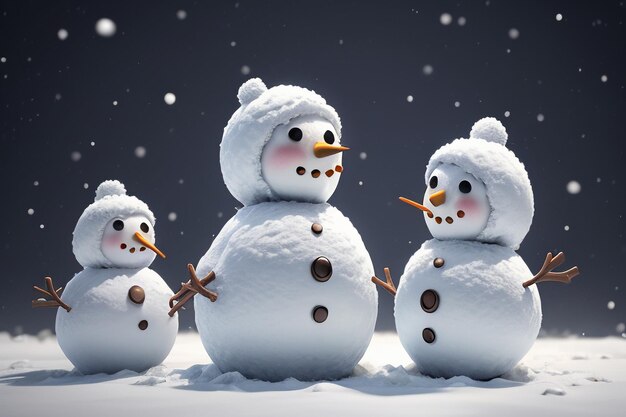 Cold winter snow snowman cute eyes nose mouth hands and scarf wallpaper background illustration