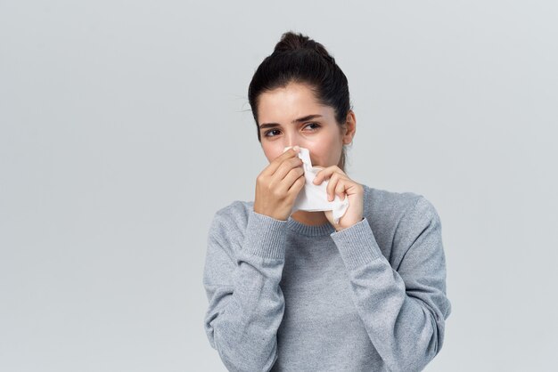 Premium Photo | Cold woman runny nose health problems treatment infection Premium Photo | Cold woman runny nose health problems treatment infection