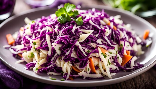 Photo cole slaw salad of red cabbage