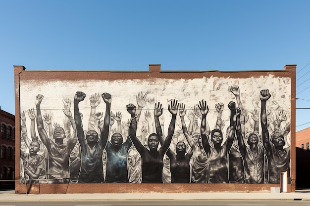 Collaborative Essence Street Art Mural Melding Styles on Historic Brick Canvas