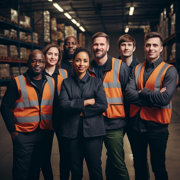 Collaborative Group of Diverse Industry Workers