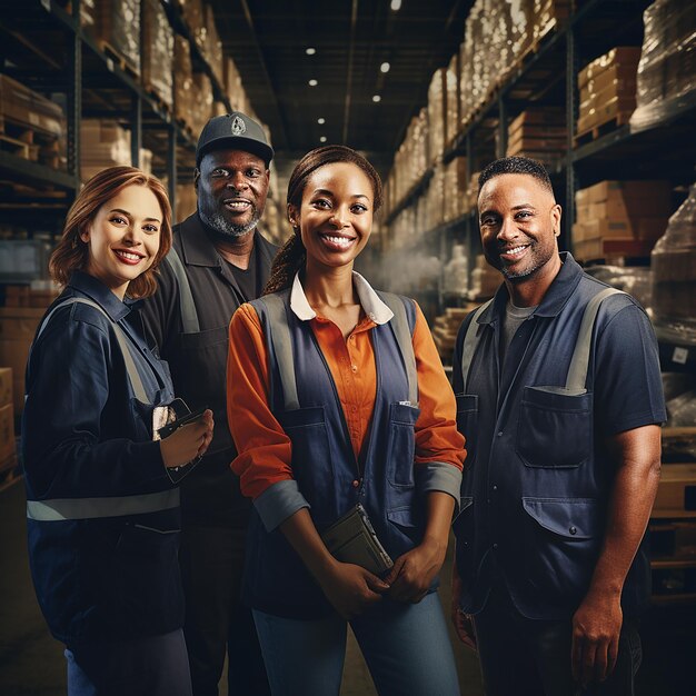 Collaborative Group of Diverse Industry Workers