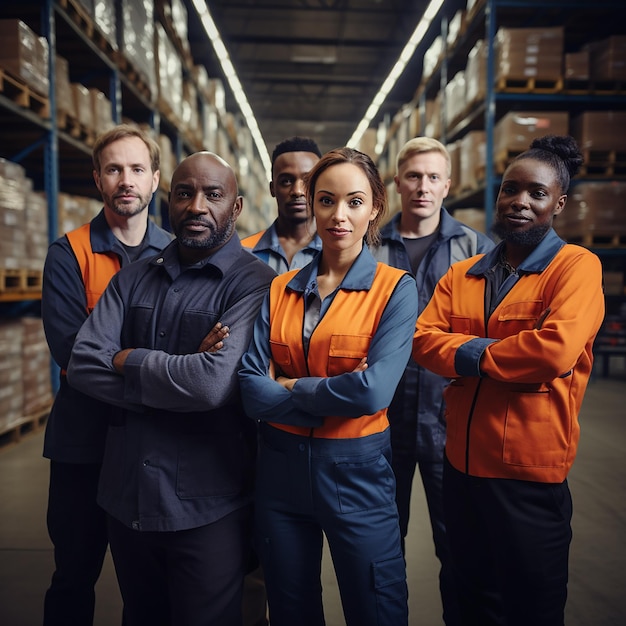 Foto gruppo collaborativo di diversi lavoratori del settore