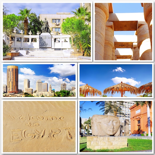 Photo collage of beautiful egypt africa