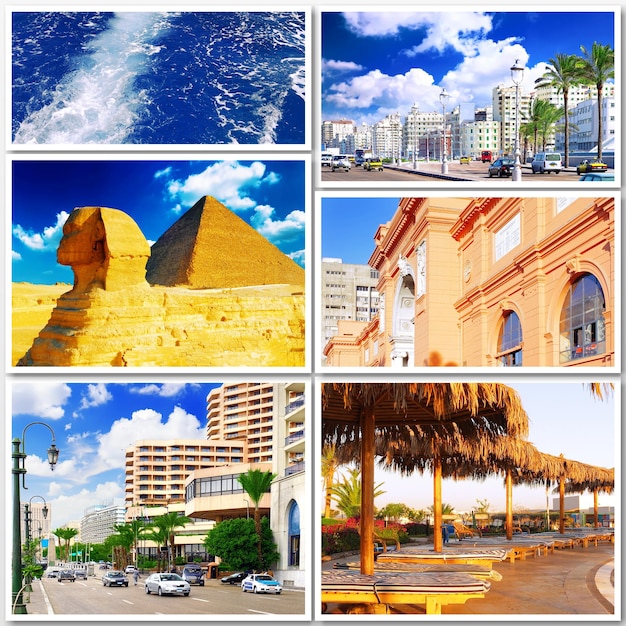 Photo collage of beautiful egypt africa