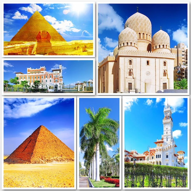 Photo collage of beautiful egypt africa