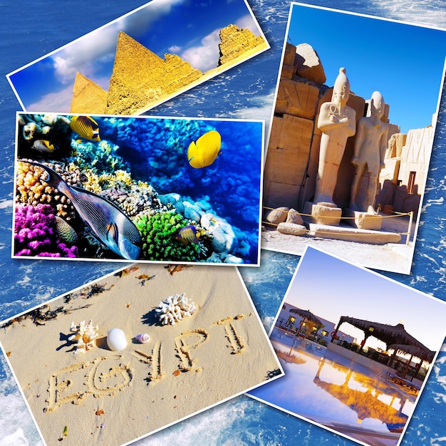 Photo collage of beautiful egypt africa