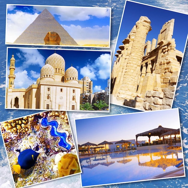 Photo collage of beautiful egypt africa