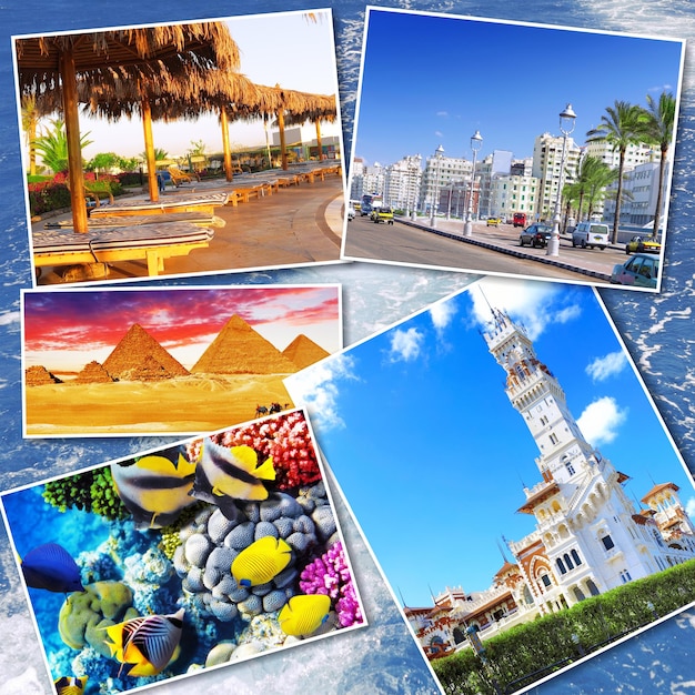 collage of beautiful egypt africa