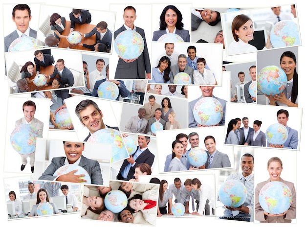 Collage of business people