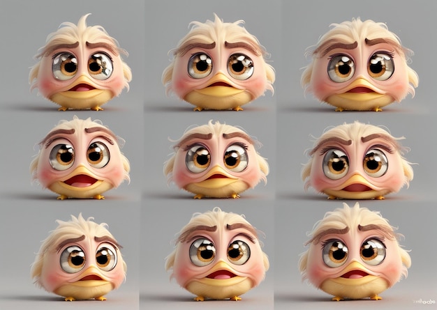 A collage of a cartoon owl ai generated