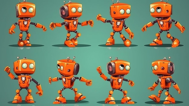 A collage of a cartoon robot Generative AI Art