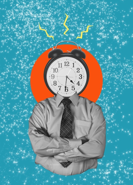 A collage of contemporary art The Concept of Time Management