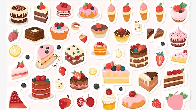 Photo a collage of different cakes including