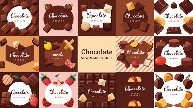 a collage of different pictures of chocolates and chocolates