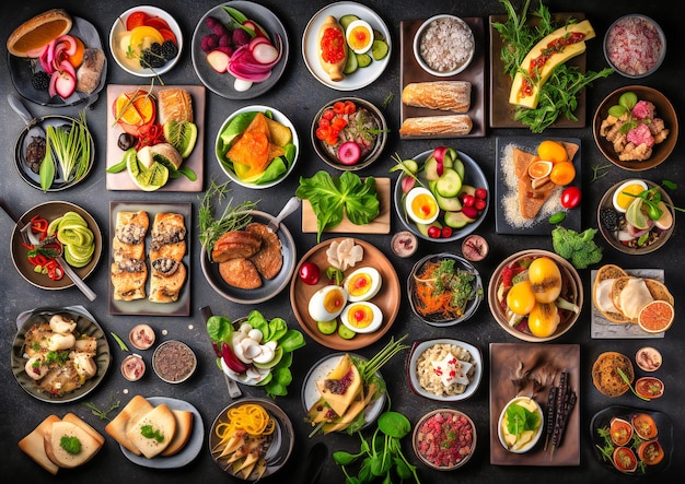 a collage of different types of food is shown