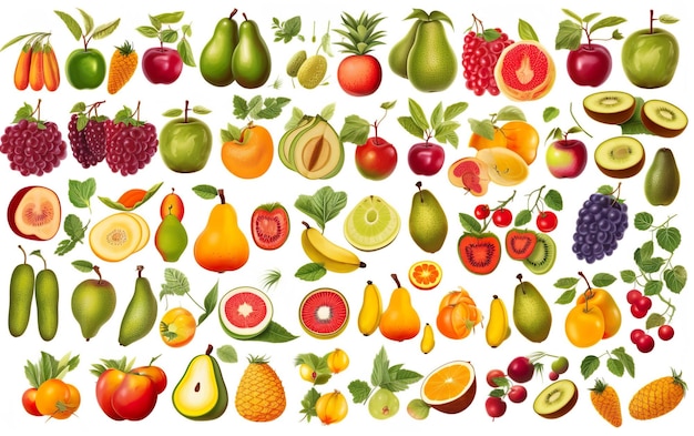 A collage of fruits including one of the fruits.