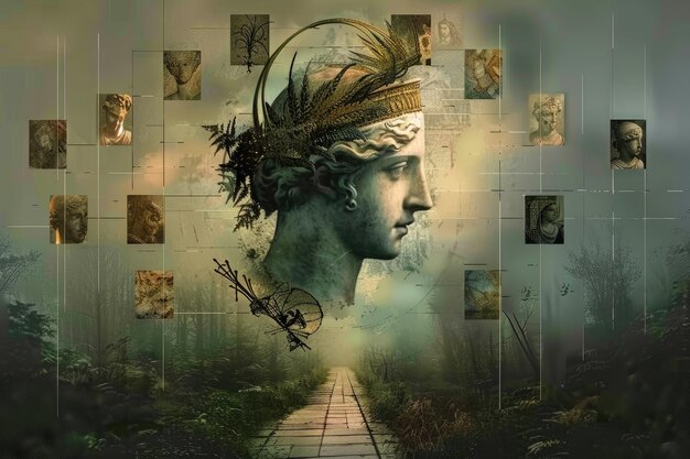 Collage of the gods of Olympus