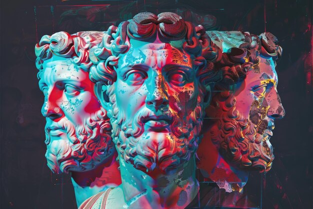 Collage of the gods of Olympus