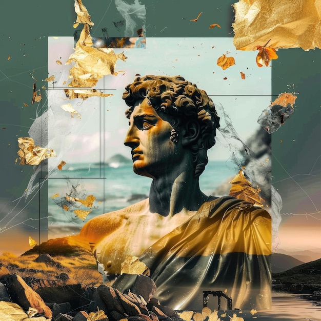 Collage of the gods of Olympus