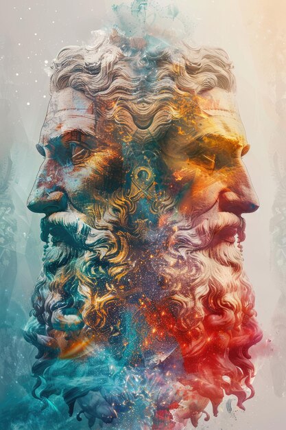 Collage of the gods of Olympus