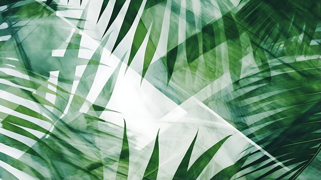 Collage of leaves and lefs mixed tropical patterns