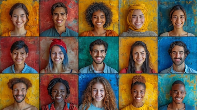 Photo a collage of many different people people of different nationalities and races