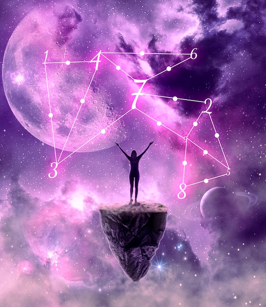 collage of numerology concept