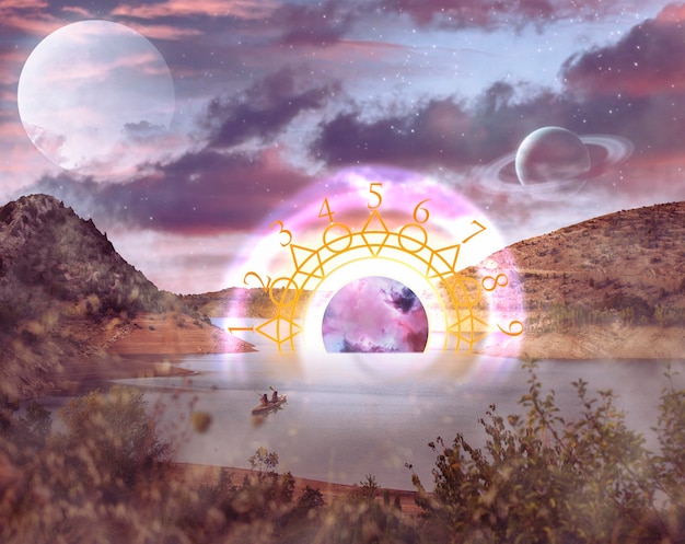 collage of numerology concept