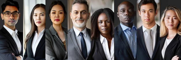 Фото Коллаж портретов этнически разнообразной и смешанной возрастной группы специализированных бизнес-профессионалов