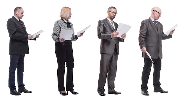 Collage of people holding a4 sheet in hands