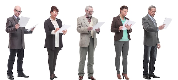 Collage of people holding a4 sheet in hands