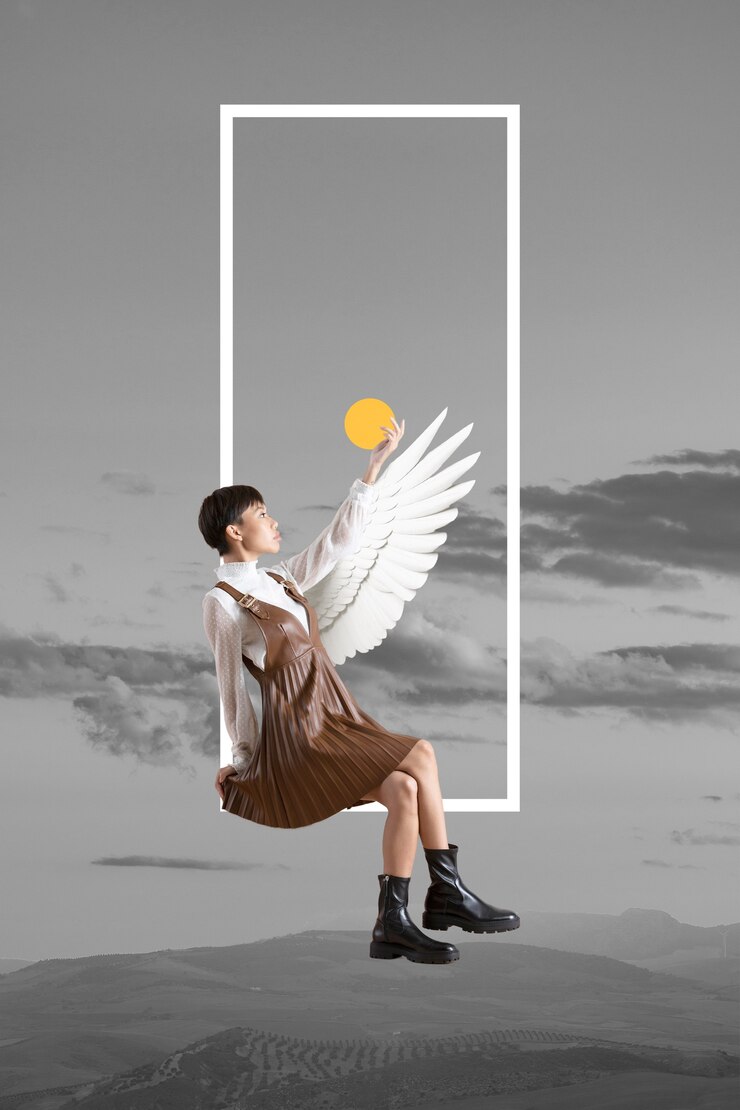 날개 를 가진 사람 의 콜라지