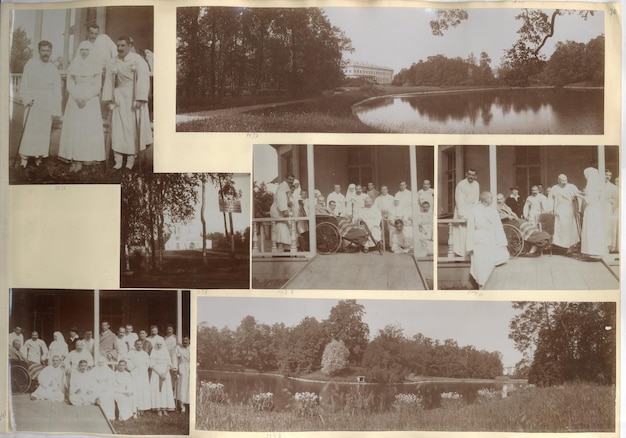 a collage of photographs from the early 1900s