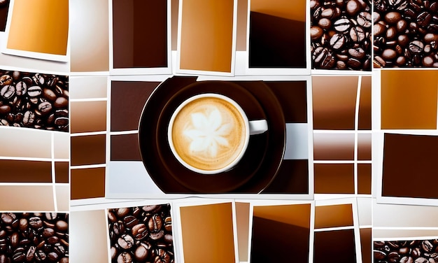 collage of photos of coffee and beans