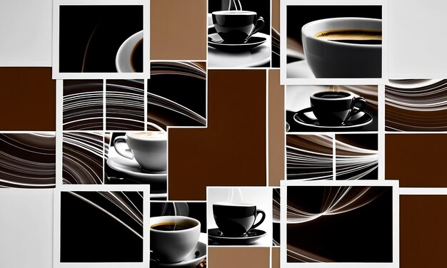 Photo collage of photos of coffee and beans