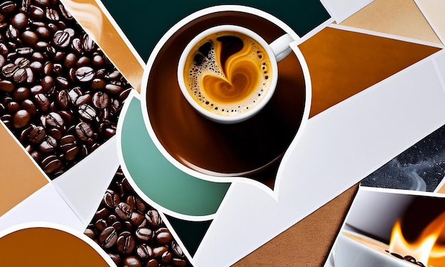 collage of photos of coffee and beans