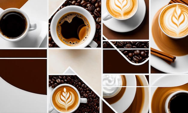 collage of photos of coffee and beans