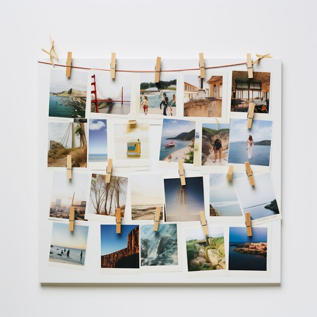 a collage of photos is hanging on a wall