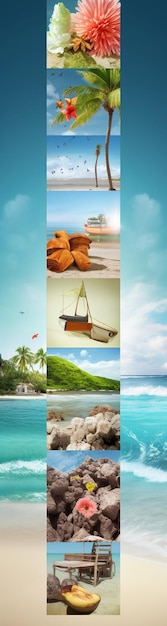 Photo collage of summer vacation holiday pictures